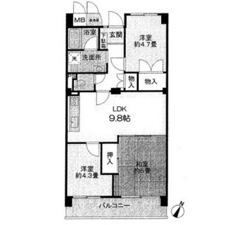 東京都足立区千住東２丁目 賃貸マンション 3LDK